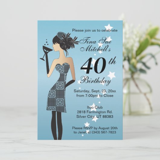 Invitation Cocktail Fille Anniversaire (Debout devant)