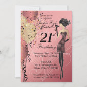 Invitation Cocktail Fille Anniversaire - Rose Gold (Devant)