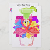 Invitation Cocktail Flamant rose - SRF (Devant / Derrière)