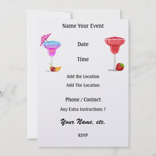 Invitation Cocktail Flamant rose - SRF (Dos)