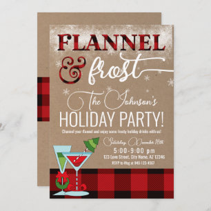 Invitation Cocktail Flannel & Frost Fête Noël