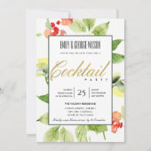 INVITATION COCKTAIL FLEURI À L'AQUARELLE ROUGE ORANGE (Devant)