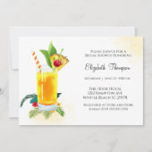 Invitation Cocktail Fruit Boisson Fête des mariées Jaune (Devant)