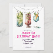 Invitation Cocktail fruité 40e anniversaire d'été (Devant)