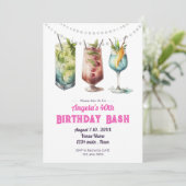 Invitation Cocktail fruité 40e anniversaire d'été (Debout devant)