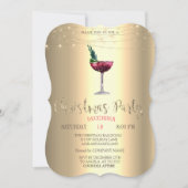 Invitation Cocktail, Gold Christmas Company Party (Devant)