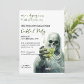 Invitation Cocktail Grim Reaper Halloween Party Aquarelle (Debout devant)