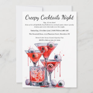 Invitation Cocktail Halloween   Boisson déplaisante Eyeball