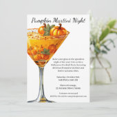 Invitation Cocktail Halloween | Citrouille Martini (Debout devant)