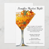 Invitation Cocktail Halloween | Citrouille Martini (Devant / Derrière)