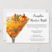 Invitation Cocktail Halloween | Citrouille Martini (Devant)