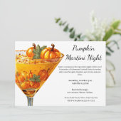 Invitation Cocktail Halloween | Citrouille Martini (Debout devant)