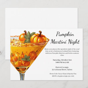 Invitation Cocktail Halloween   Citrouille Martini
