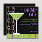 Invitation Cocktail Halloween Martini Eyeball (Devant / Derrière)