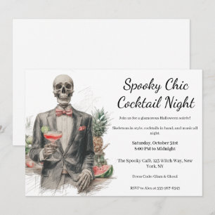 Invitation Cocktail Halloween Nuit éffrayant chic