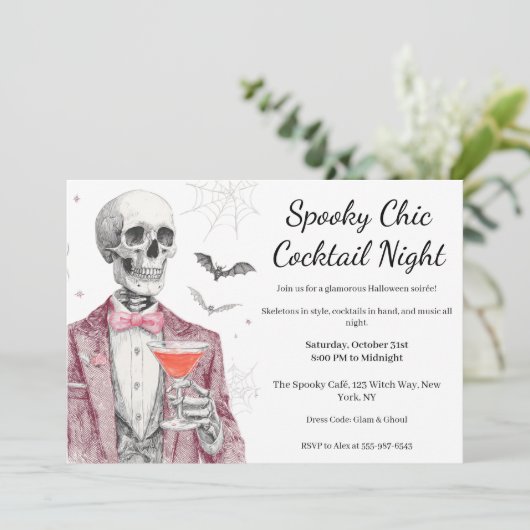 Invitation Cocktail Halloween | Nuit éffrayant chic (Debout devant)