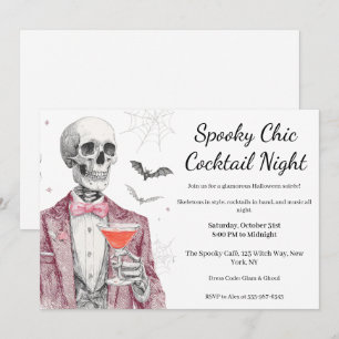 Invitation Cocktail Halloween   Nuit éffrayant chic