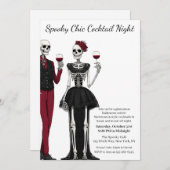Invitation Cocktail Halloween | Nuit éffrayant chic (Devant / Derrière)