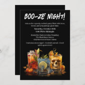 Invitation Cocktail Halloween | Soirée Boo-ze (Devant / Derrière)