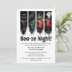 Invitation Cocktail Halloween   Soirée Boo-ze