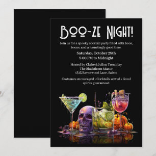 Invitation Cocktail Halloween   Soirée Boo-ze