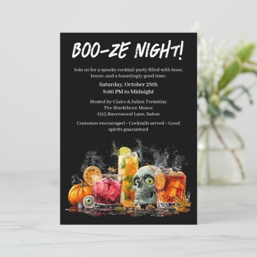 Invitation Cocktail Halloween | Soirée Boo-ze (Debout devant)