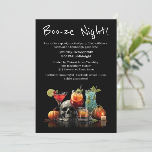 Invitation Cocktail Halloween | Soirée Boo-ze (Debout devant)