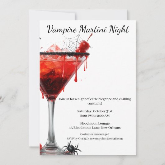 Invitation Cocktail Halloween | Vampire Martini (Devant)