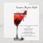 Invitation Cocktail Halloween | Vampire Martini (Devant / Derrière)