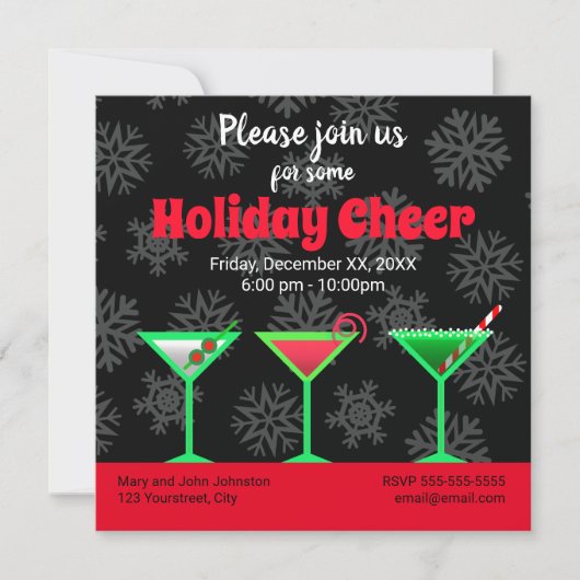 Invitation Cocktail Holiday Martini (Devant)