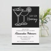 Invitation Cocktail homme noir et blanc 63e anniversaire (Debout devant)