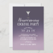 Invitation Cocktail House Party Élégant violet Ombre (Devant)
