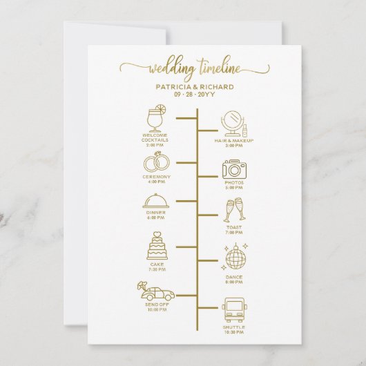 Invitation Cocktail Itinéraire mariage - Mariage Icon Bienven (Devant)