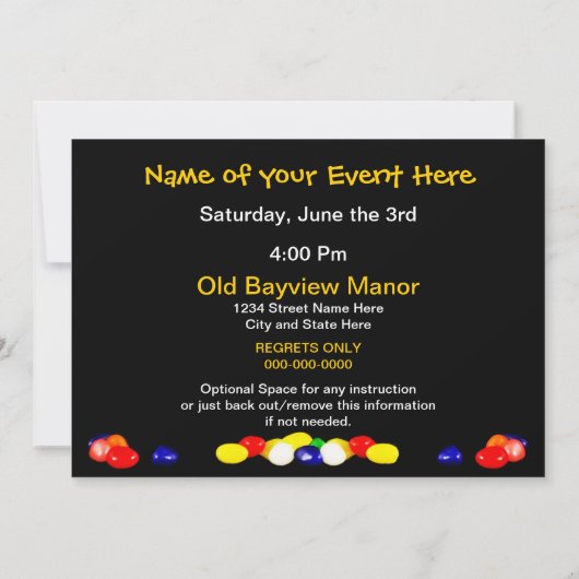 Invitation Cocktail Jelly Bean - Fête à usages mul (Dos)