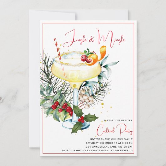 Invitation Cocktail Jingle et Mingle (Devant)