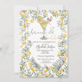 Invitation Cocktail Lemons Peacock Brunch Bubble (Devant)