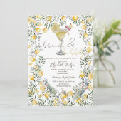 Invitation Cocktail Lemons Peacock Brunch Bubble (Debout devant)