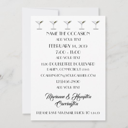 Invitation Cocktail - Lire la description (Dos)