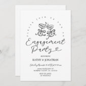 Invitation Cocktail main tiré Whimsical Engagement Party (Devant / Derrière)