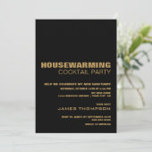 Invitation Cocktail maison Party moderne Black Gold (Debout devant)