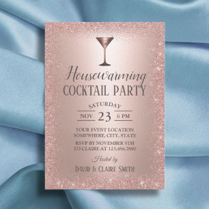 Invitation Cocktail Maison Party Moderne Rose Gold