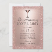 Invitation Cocktail Maison Party Moderne Rose Gold (Devant)