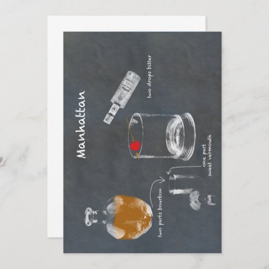 Invitation Cocktail Manhattan (Devant / Derrière)