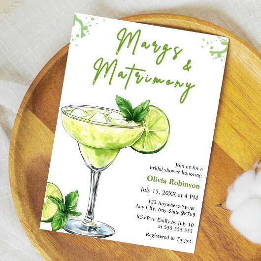 Invitation Cocktail Margs & Matrimony Bridal Shower
