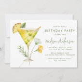 Invitation Cocktail Martini à l'ananas tropical (Devant)