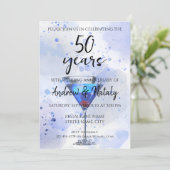 Invitation Cocktail martini bleu sur blanc (Debout devant)