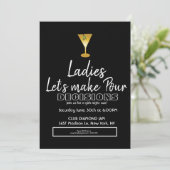 Invitation Cocktail martini d'anniversaire soirée dames (Debout devant)