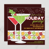 Invitation Cocktail Martini de Noël (Devant / Derrière)