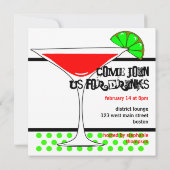 Invitation Cocktail Martini de partie de jour (Dos)