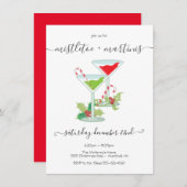Invitation Cocktail Mistletoe and Martinis Holiday (Devant / Derrière)